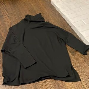 Caslon black turtleneck three quarter sleeve